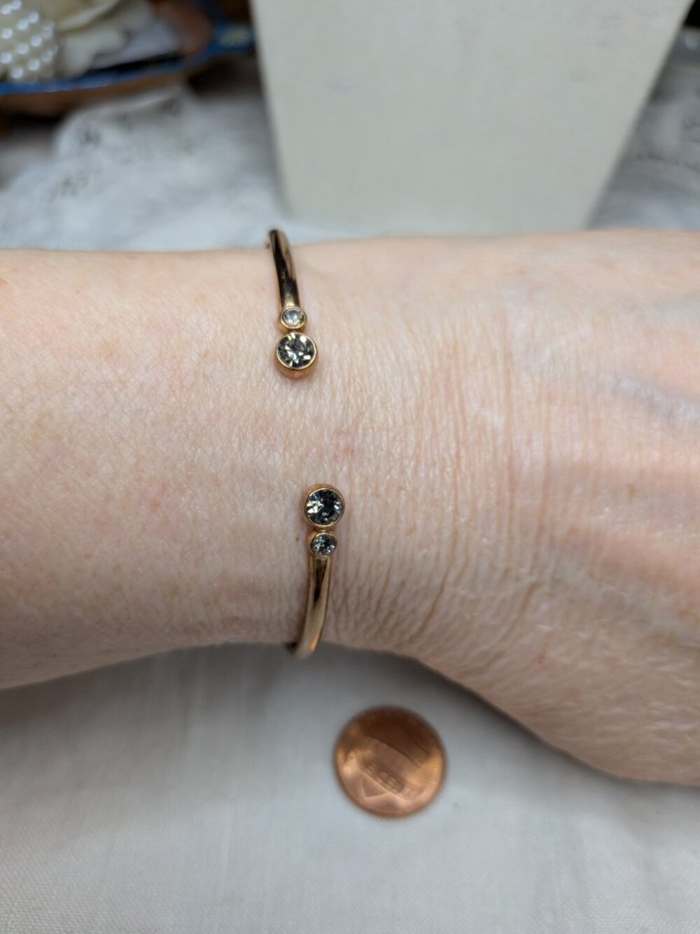 Fossil Crystal Cuff Bracelet